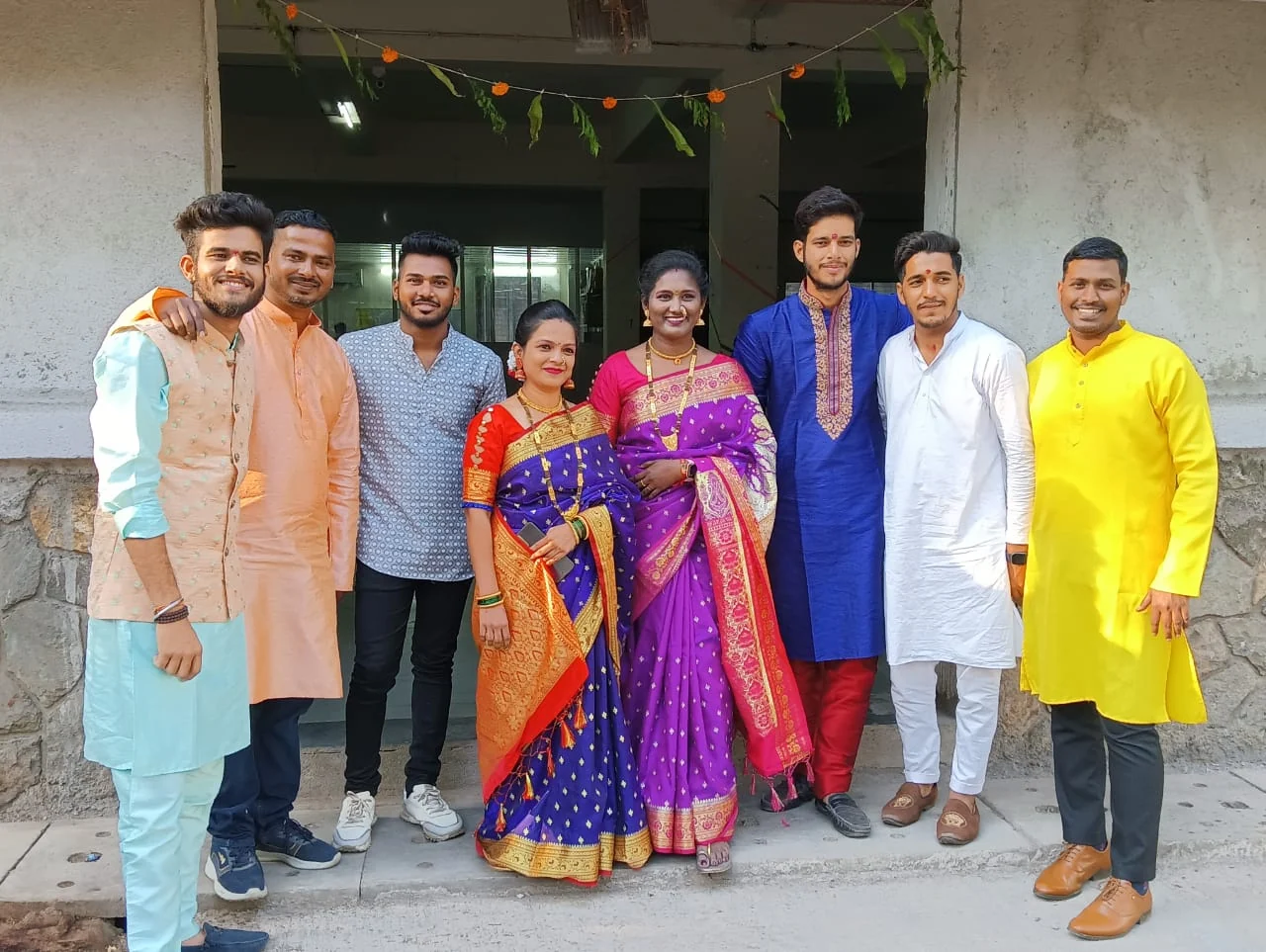 The team dressed up for a festival celebration